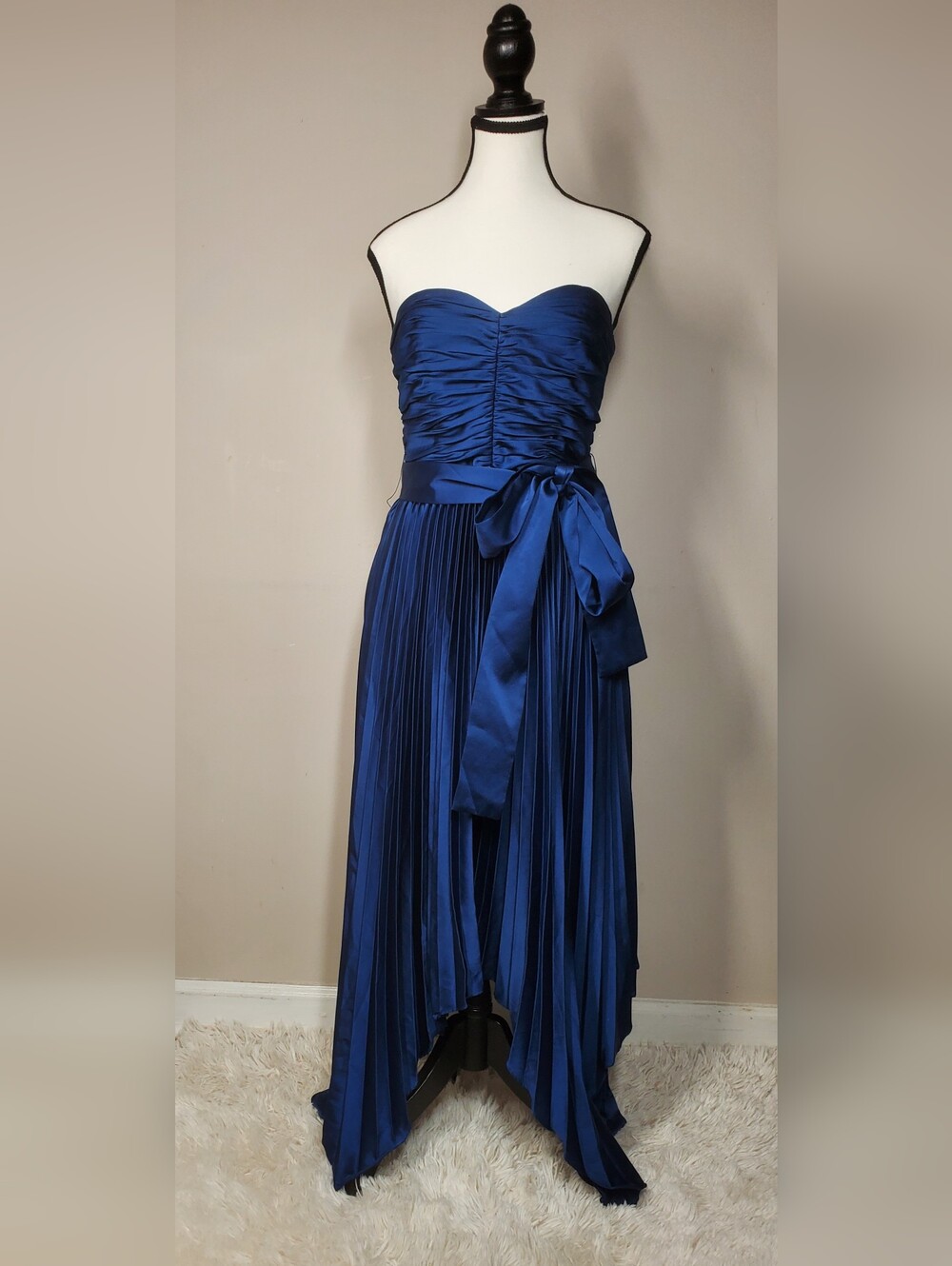 Amur Khloe Sweetheart Satin Dress Muted Blue Size 4 Retail $ 598 - Picture 7 of 16